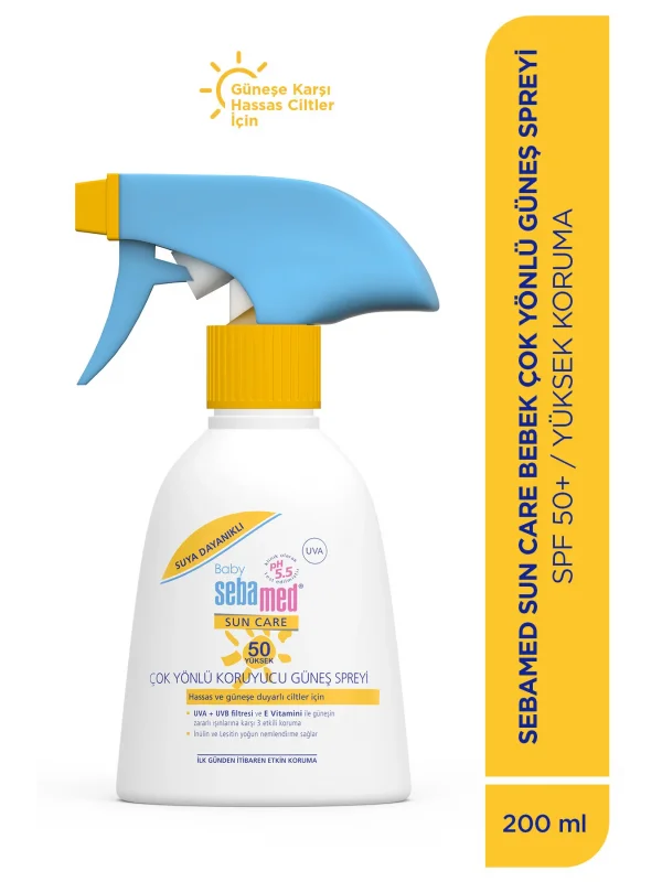Sebamed Baby %98 UVA Korumalı UVB Filtreli Çok Yönlü Koruyucu Çocuk Güneş Spreyi 50 SPF 200 ml