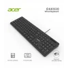 Acer Kablolu Klavye Sessiz Q USB Siyah 1.8m | OAK920