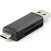 Hadron SD/MicroSD Kart Okuyucu USB & Type-C Siyah | HDX7026