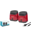 Hadron Masaüstü Hoparlör 1+1 USB 3.5mm Kırmızı | HD6024R