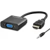 Hadron HDMI to VGA Ses Çıkışlı Dönüştürücü Siyah - HDX2019