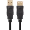 VCOM USB 2.0 Uzatma Kablosu 1.5m Nikel Kaplama Siyah | CU202-B-1.5