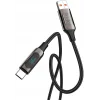 S-link 66W USB to Type-C Örgülü LED Başlıklı Şarj Kablosu 1m | UC-066