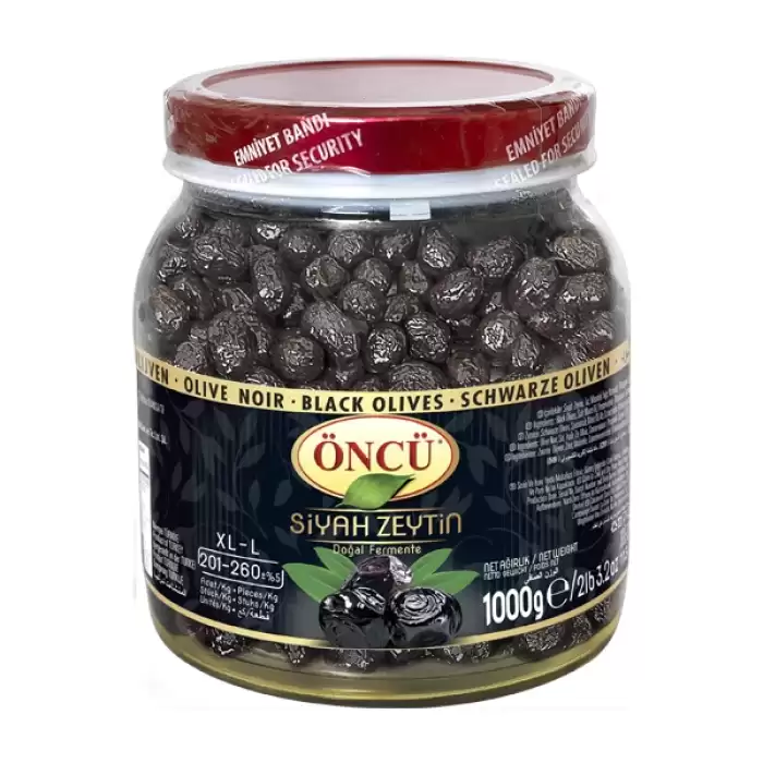 Öncü Doğal Salamura Siyah Zeytin 201-260Ad/Kg 1 Kg