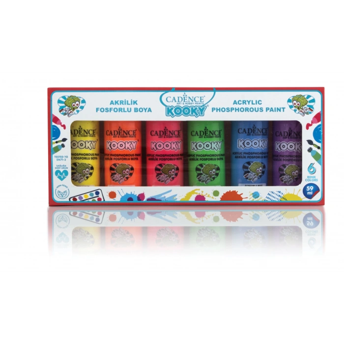 CADENCE KOOKY AKRİLİK BOYA FOSFORLU SET1 6X59ML