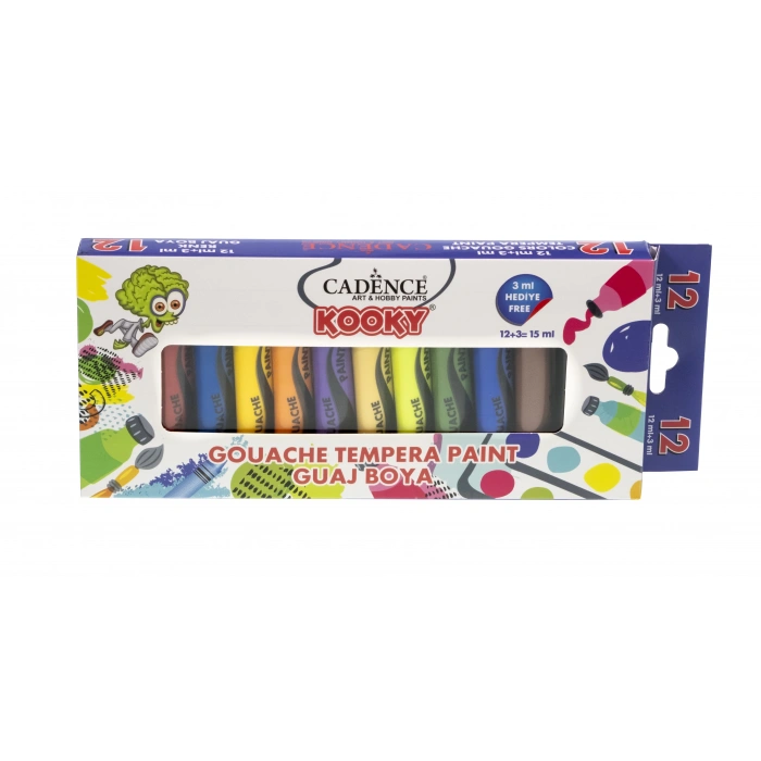 CADENCE KOOKY GUAJ BOYA ( TEMPERA ) 12Lİ SET 15ML