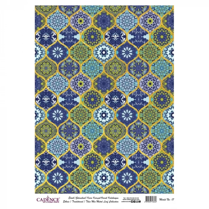 DESENLİ (BASKILI) ALTIN VARAK PİRİNÇ DEKOPAJ MODEL-17 30X42