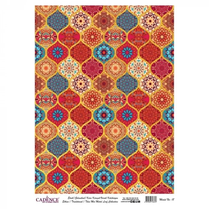 DESENLİ (BASKILI) ALTIN VARAK PİRİNÇ DEKOPAJ MODEL-18 30X42