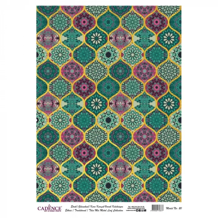 DESENLİ (BASKILI) ALTIN VARAK PİRİNÇ DEKOPAJ MODEL-20 30X42