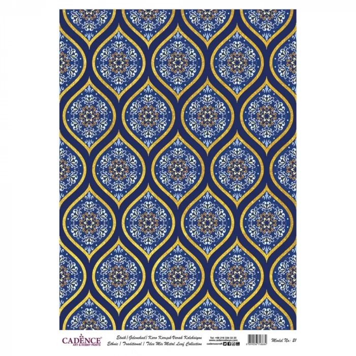 DESENLİ (BASKILI) ALTIN VARAK PİRİNÇ DEKOPAJ MODEL-21 30X42