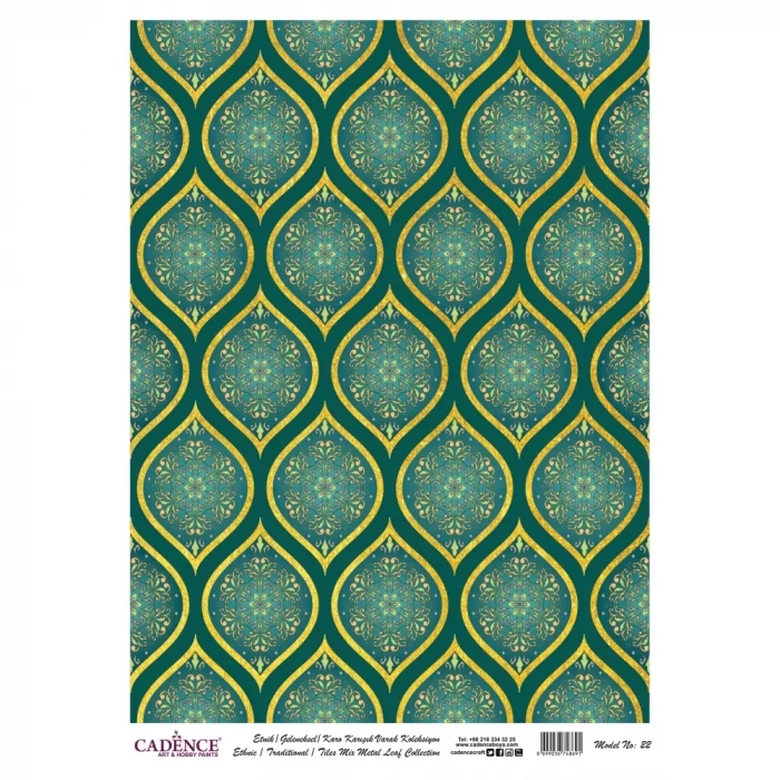 DESENLİ (BASKILI) ALTIN VARAK PİRİNÇ DEKOPAJ MODEL-22 30X42