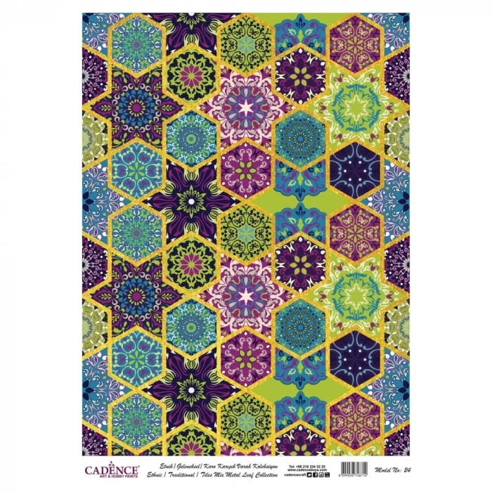 DESENLİ (BASKILI) ALTIN VARAK PİRİNÇ DEKOPAJ MODEL-24 30X42