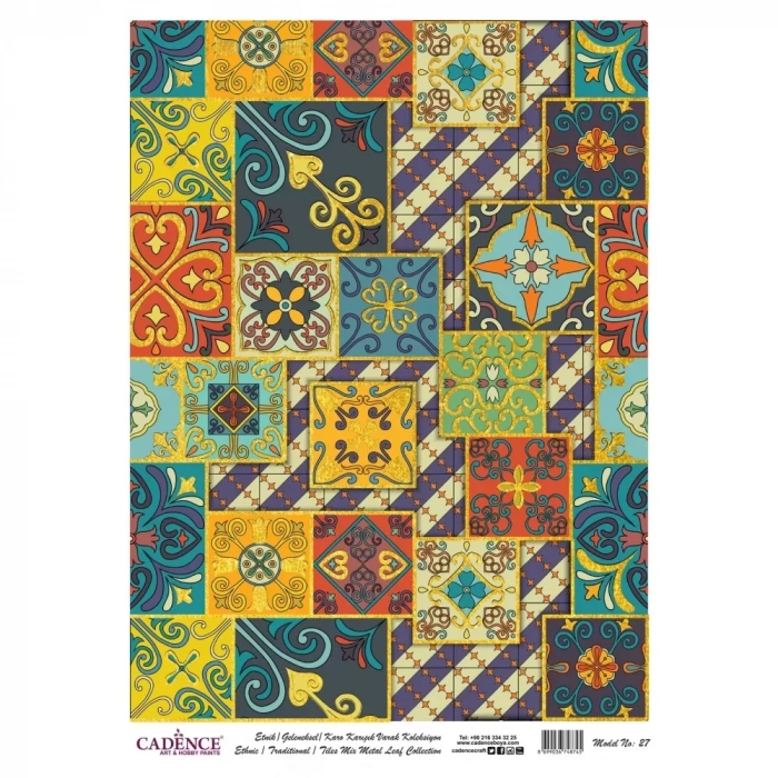 DESENLİ (BASKILI) ALTIN VARAK PİRİNÇ DEKOPAJ MODEL-27 30X42