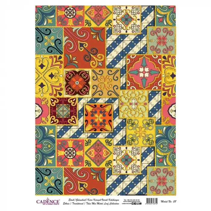 DESENLİ (BASKILI) ALTIN VARAK PİRİNÇ DEKOPAJ MODEL-28 30X42