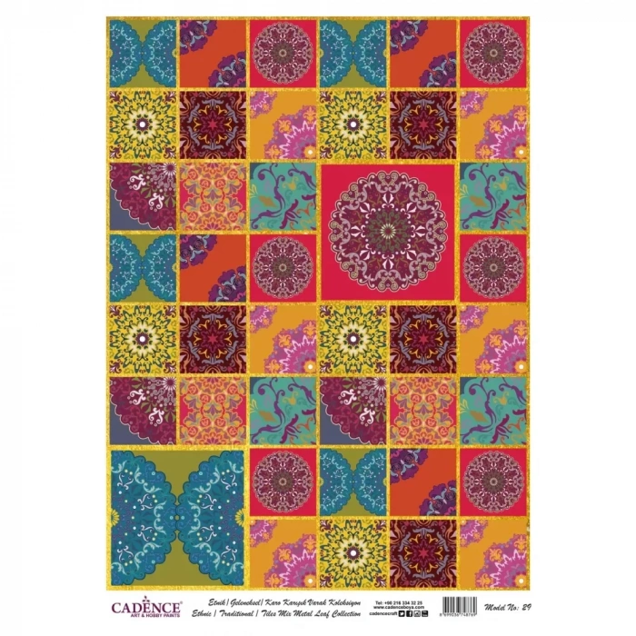 DESENLİ (BASKILI) ALTIN VARAK PİRİNÇ DEKOPAJ MODEL-29 30X42