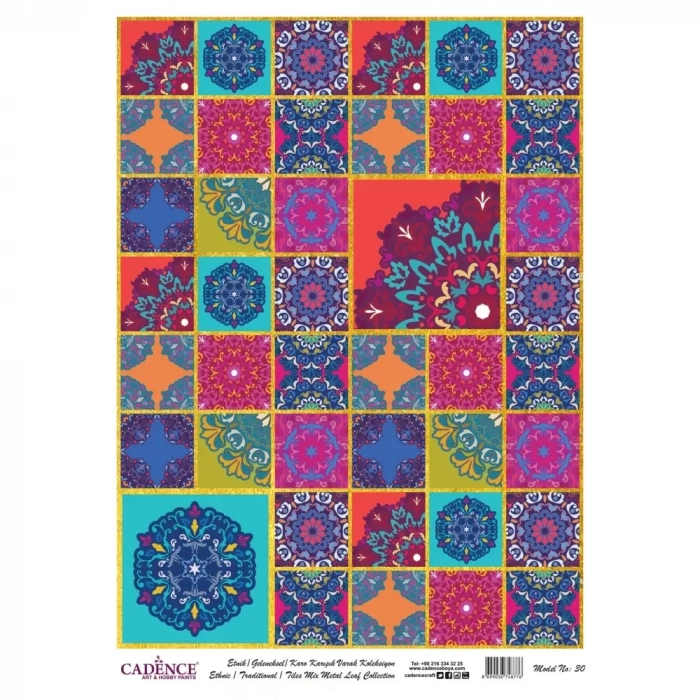 DESENLİ (BASKILI) ALTIN VARAK PİRİNÇ DEKOPAJ MODEL-30 30X42