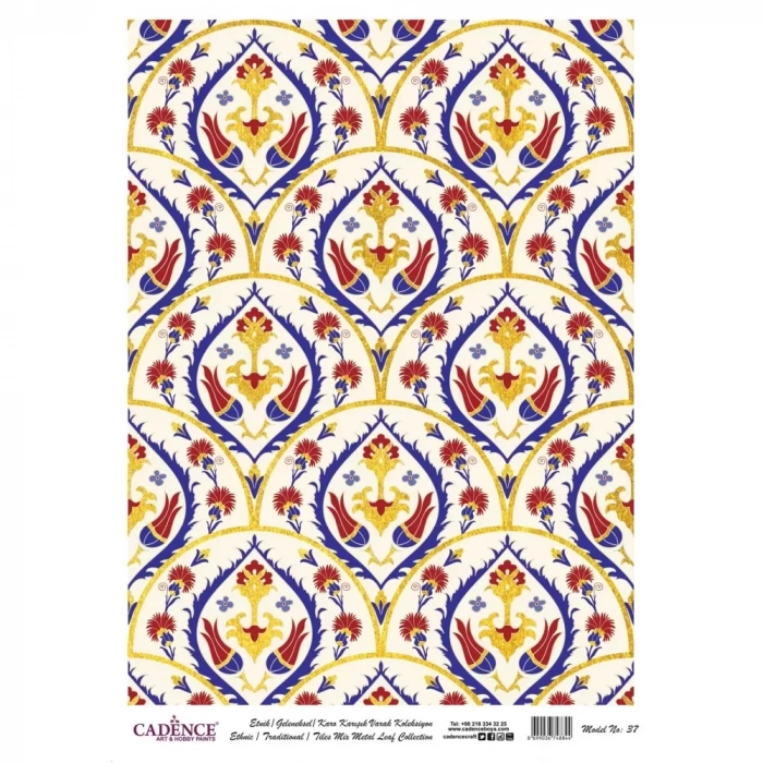 DESENLİ (BASKILI) ALTIN VARAK PİRİNÇ DEKOPAJ MODEL-37 30X42