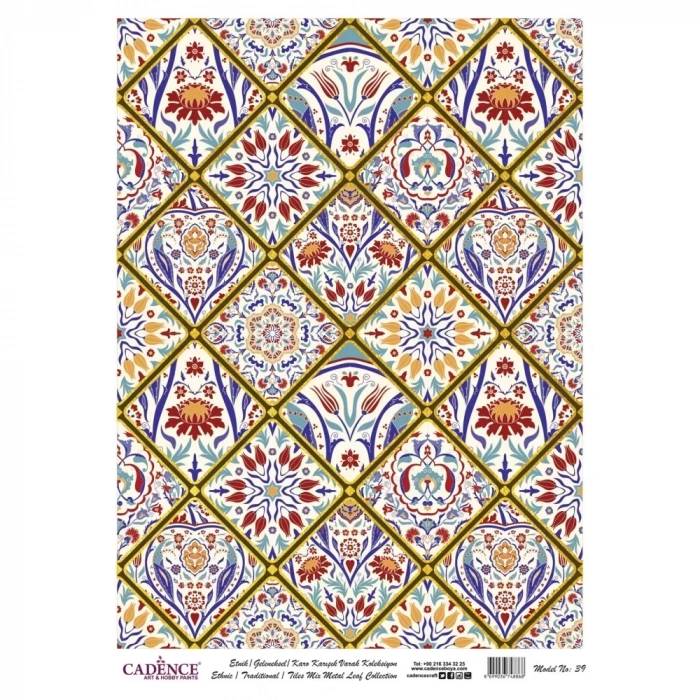 DESENLİ (BASKILI) ALTIN VARAK PİRİNÇ DEKOPAJ MODEL-39 30X42