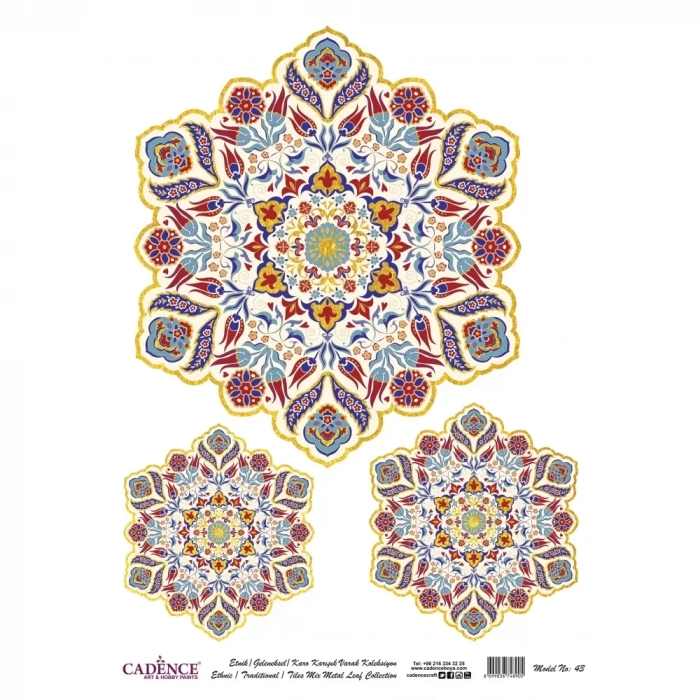 DESENLİ (BASKILI) ALTIN VARAK PİRİNÇ DEKOPAJ MODEL-43 30X42