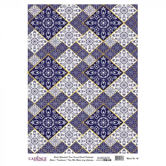 DESENLİ (BASKILI) ALTIN VARAK PİRİNÇ DEKOPAJ MODEL-46 30X42