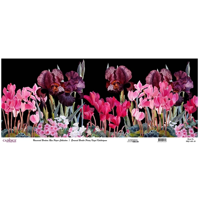 EVRENSEL BORDÜR PİRİNÇ KAĞIT KOLEKSİYON SİYAH ZEMİN UBC-002 30X68