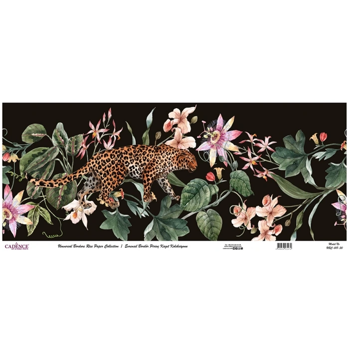 EVRENSEL BORDÜR PİRİNÇ KAĞIT KOLEKSİYON SİYAH ZEMİN UBC-018 30X68