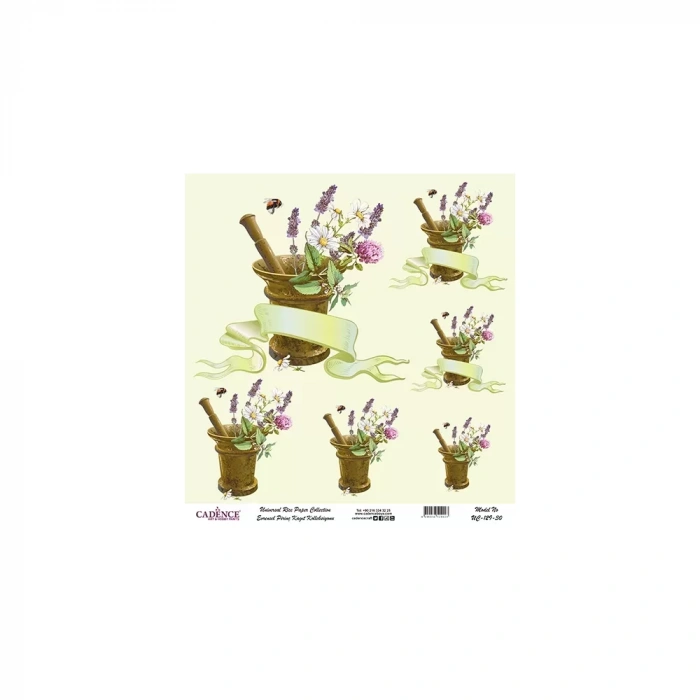 EVRENSEL PİRİNÇ KAĞIT KOLEKSİYON BEYAZ ZEMİN UC-129 30X30