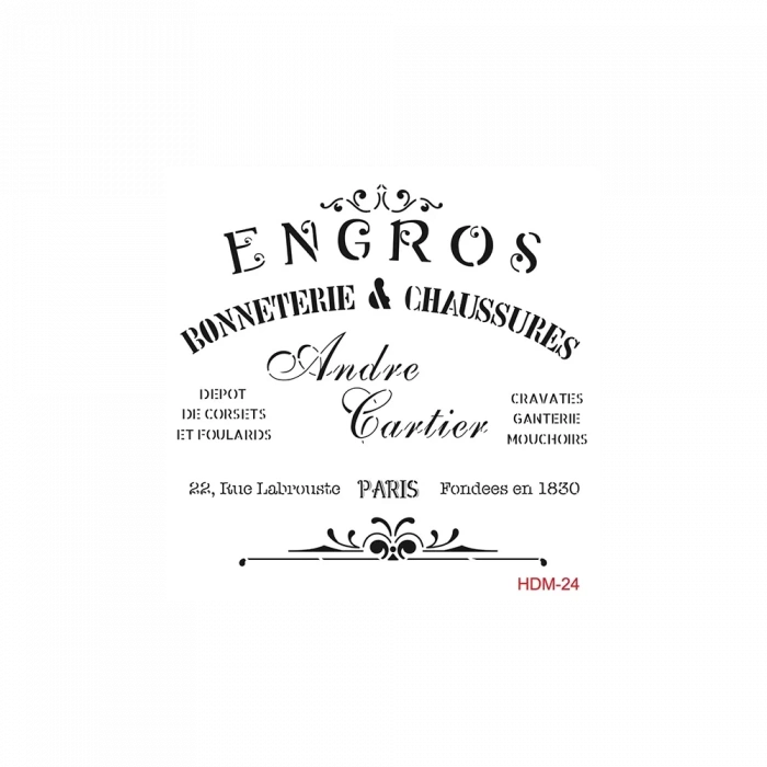 HOME DECOR MİNİ STENCIL HDM-24 25X25