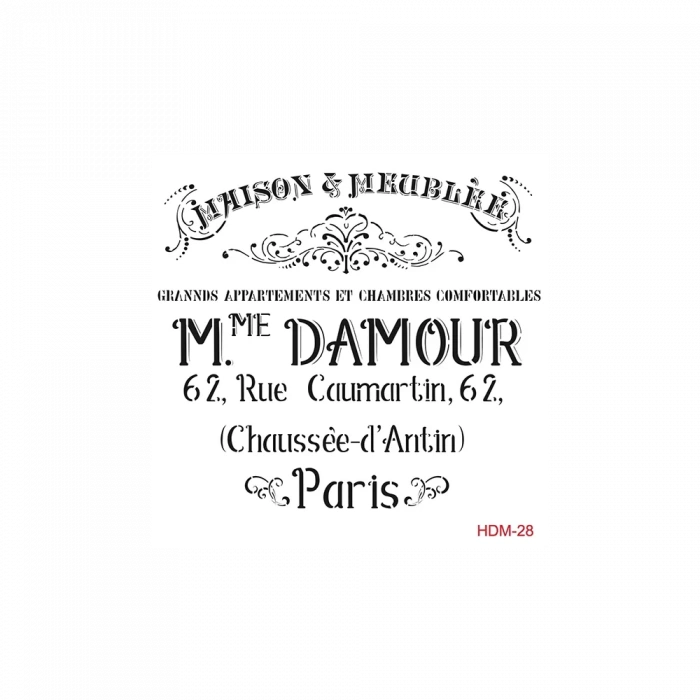 HOME DECOR MİNİ STENCIL HDM-28 25X25