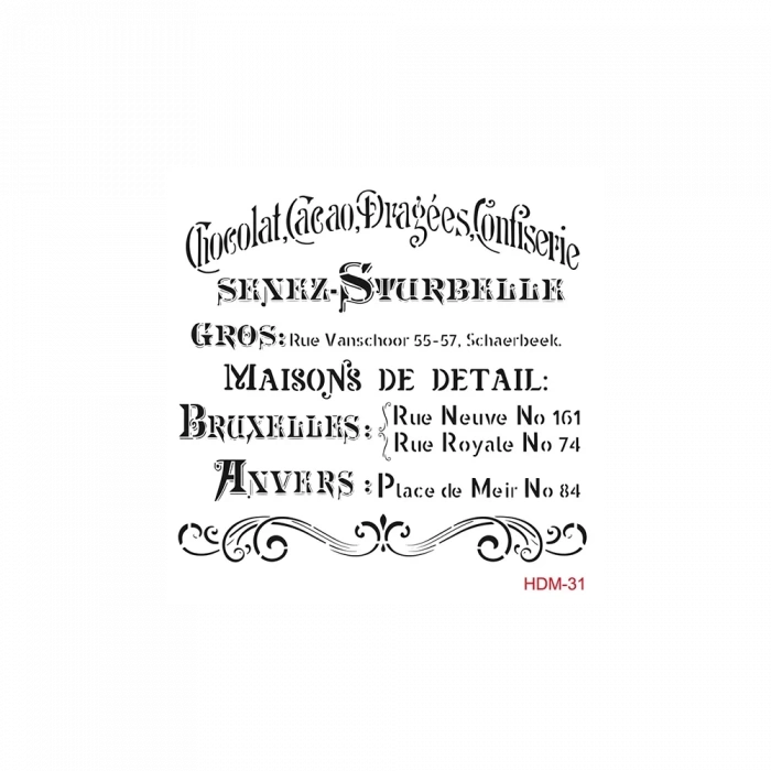 HOME DECOR MİNİ STENCIL HDM-31 25X25