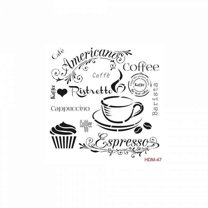 HOME DECOR MİNİ STENCIL HDM-47 25X25