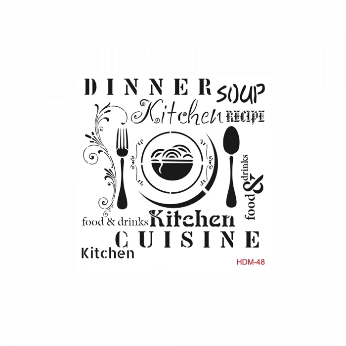 HOME DECOR MİNİ STENCIL HDM-48 25X25