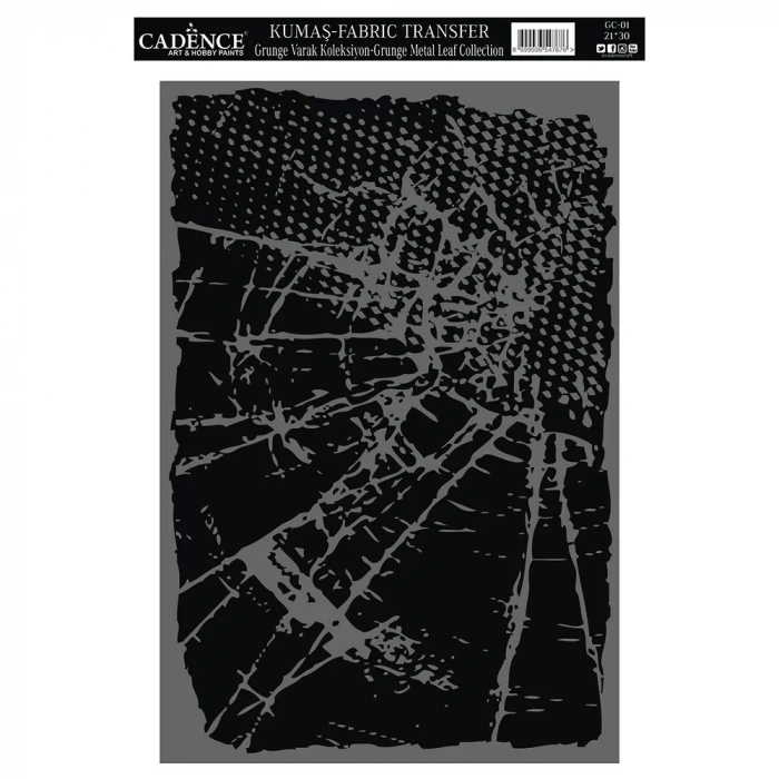 KUMAŞ GRUNGE VARAK TRANSFER KOLEKSİYONU GÜMÜŞ GC-01 21X30