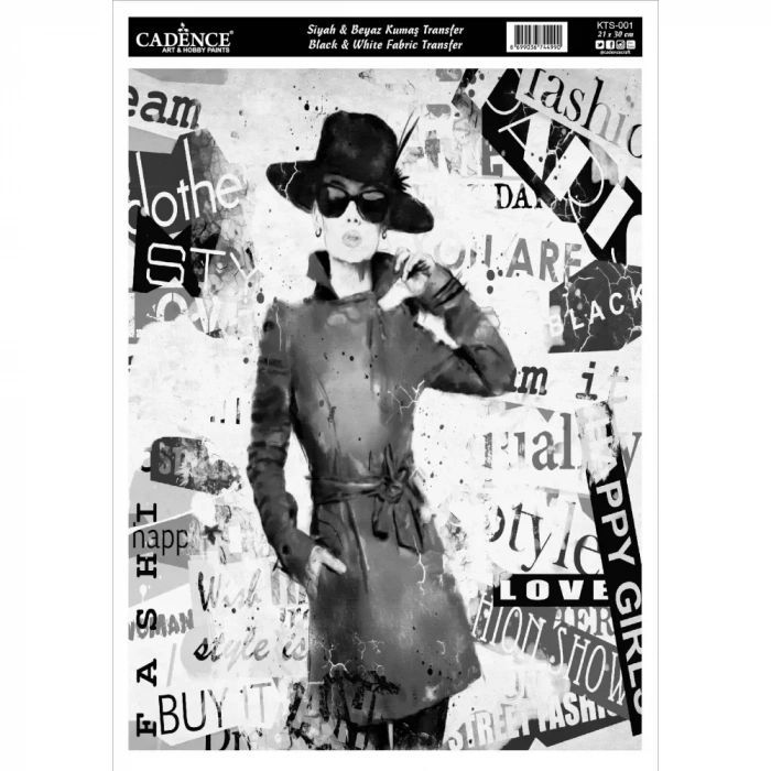 KUMAŞ TRANSFER SİYAH BEYAZ KTS-001 21X30