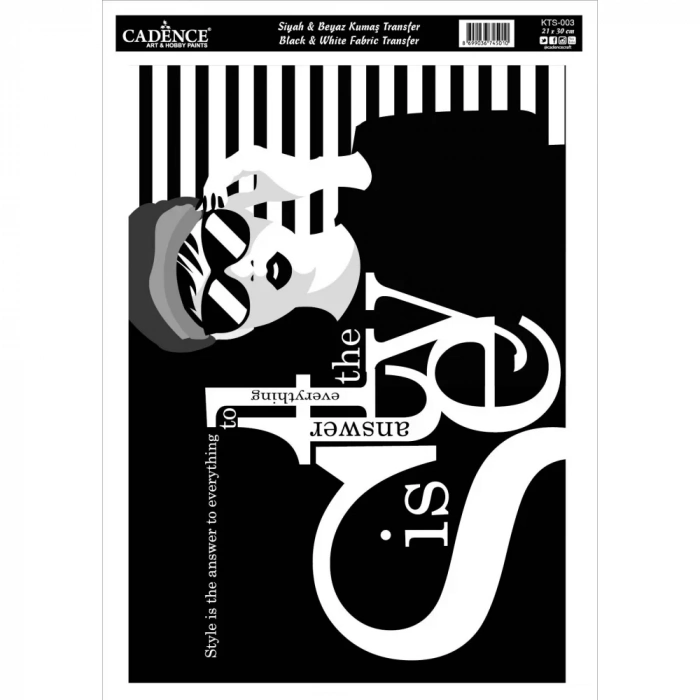 KUMAŞ TRANSFER SİYAH BEYAZ KTS-003 21X30