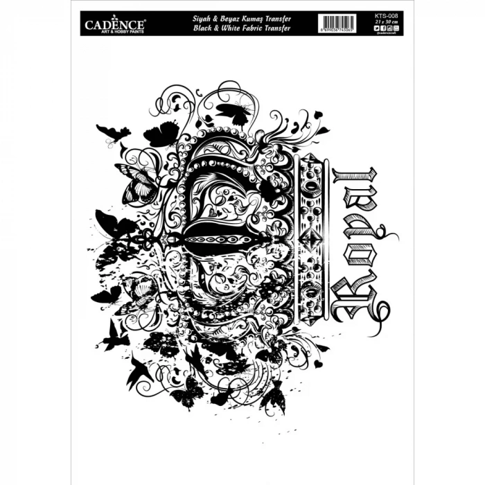 KUMAŞ TRANSFER SİYAH BEYAZ KTS-008 21X30