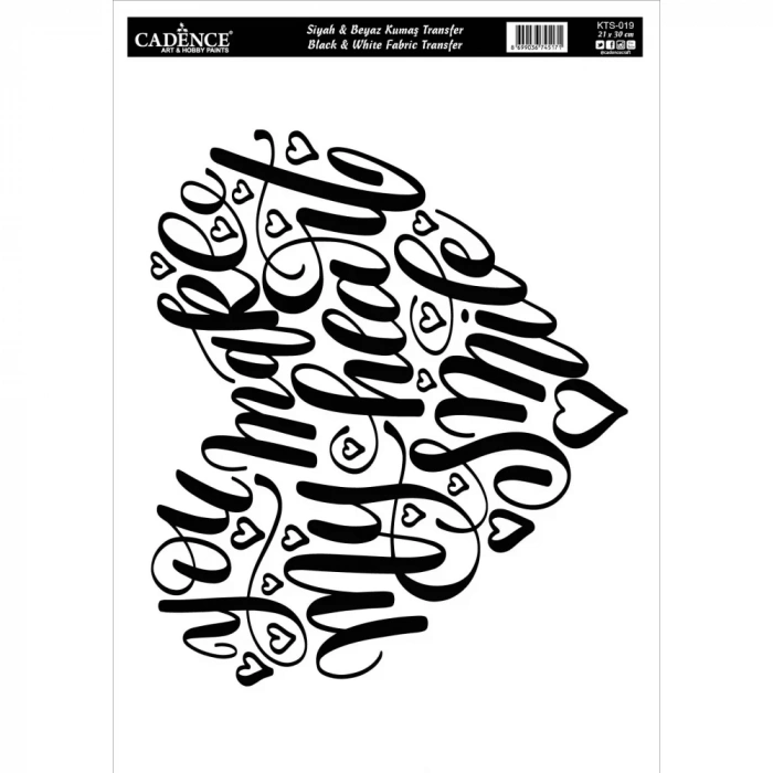 KUMAŞ TRANSFER SİYAH BEYAZ KTS-019 21X30