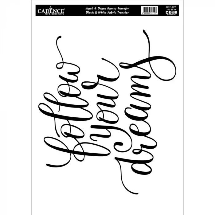 KUMAŞ TRANSFER SİYAH BEYAZ KTS-021 21X30