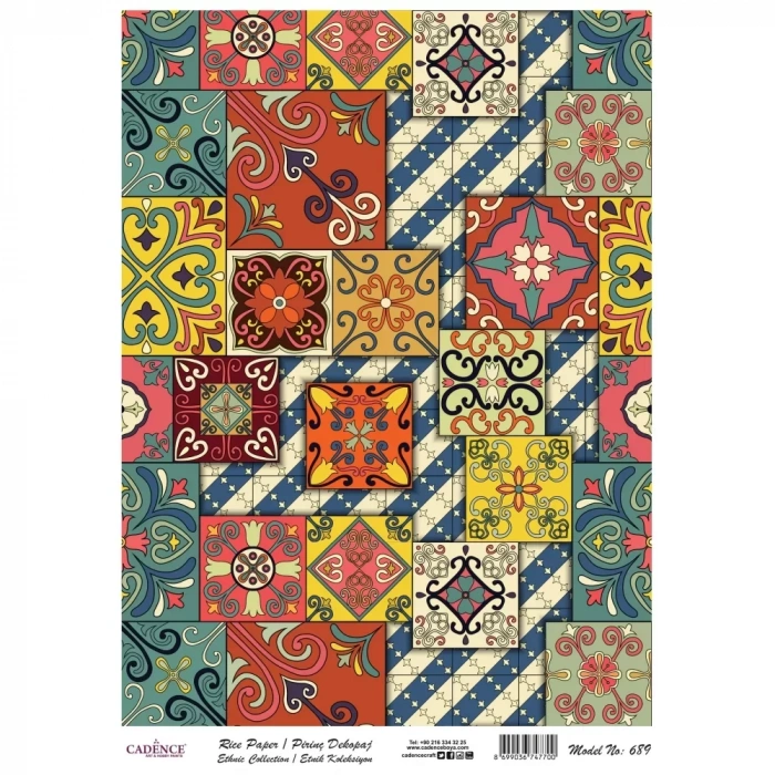 PİRİNÇ KAĞIT ETNİK SERİ MODEL 689 30X42