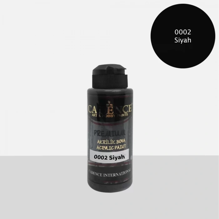 PREMIUM AKRİLİK BOYA 0002 SİYAH 120ML
