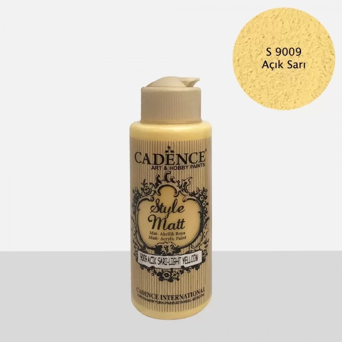STYLE MAT AKRİLİK BOYA S-9009 AÇIK SARI 120ML