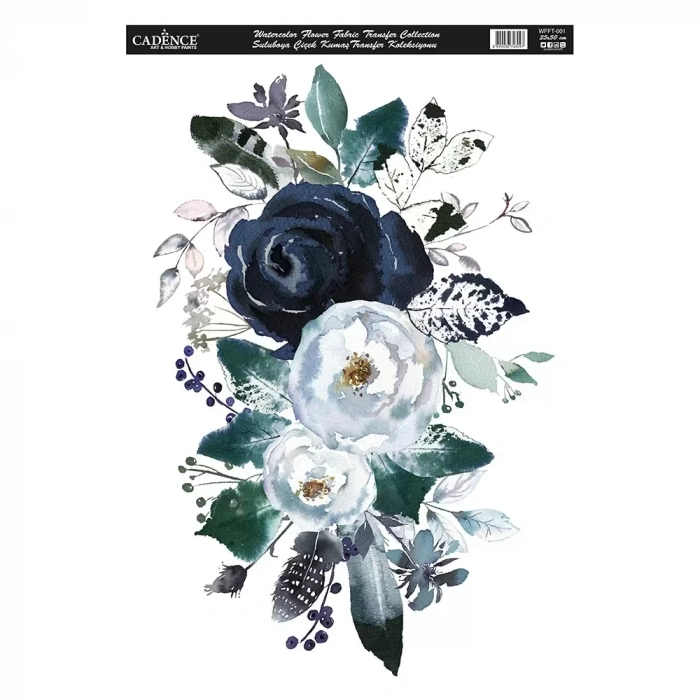 SULUBOYA ÇİÇEK KUMAŞ TRANSFER KOLEKSİYONU WFFT-001 35X50