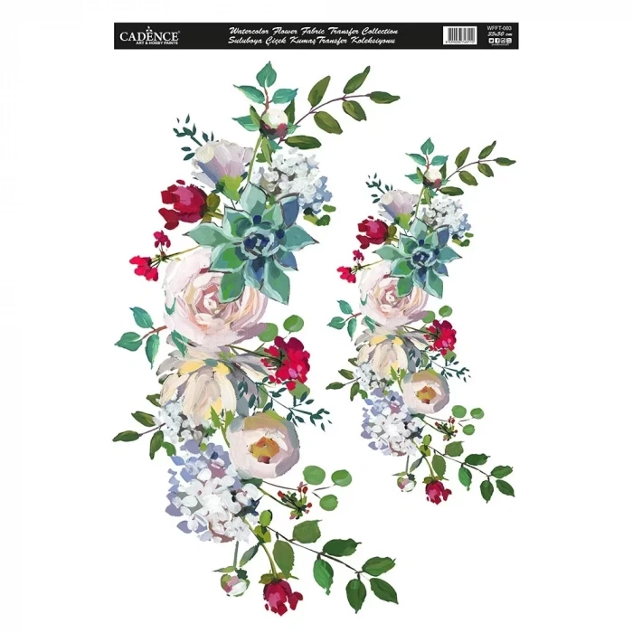SULUBOYA ÇİÇEK KUMAŞ TRANSFER KOLEKSİYONU WFFT-003 35X50