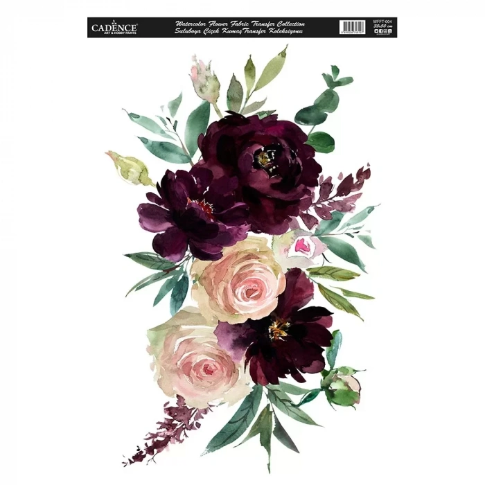 SULUBOYA ÇİÇEK KUMAŞ TRANSFER KOLEKSİYONU WFFT-004 35X50