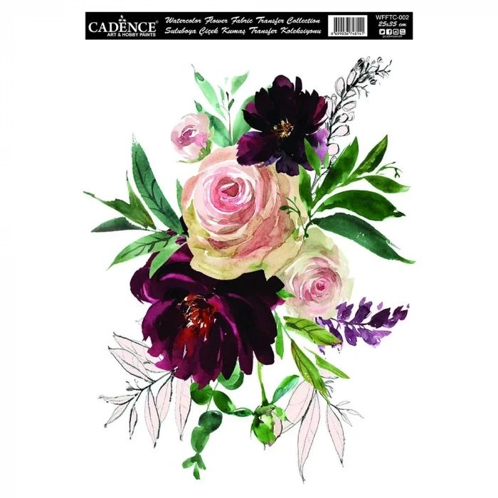 SULUBOYA ÇİÇEK KUMAŞ TRANSFER KOLEKSİYONU WFFTC-002 25X35