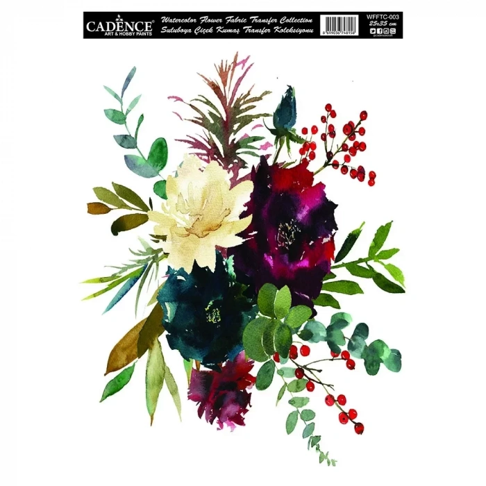 SULUBOYA ÇİÇEK KUMAŞ TRANSFER KOLEKSİYONU WFFTC-003 25X35