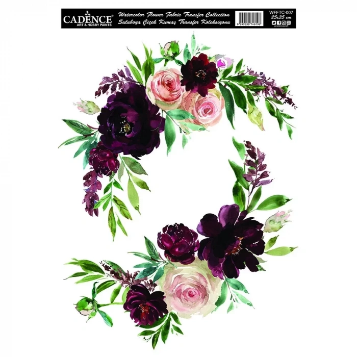 SULUBOYA ÇİÇEK KUMAŞ TRANSFER KOLEKSİYONU WFFTC-007 25X35