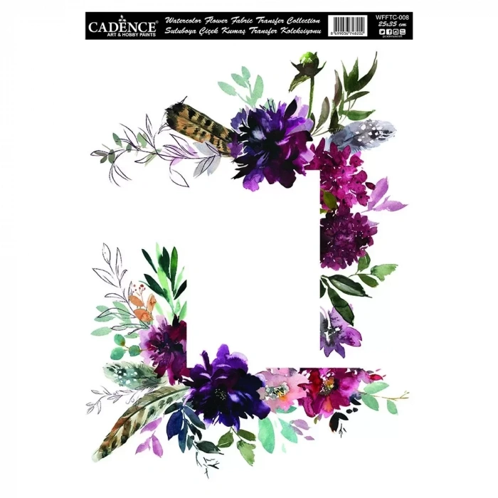 SULUBOYA ÇİÇEK KUMAŞ TRANSFER KOLEKSİYONU WFFTC-008 25X35