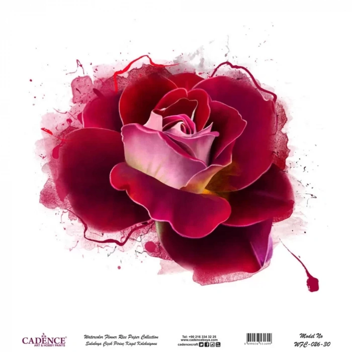 SULUBOYA ÇİÇEK PİRİNÇ KAĞIT KOLEKSİYON BEYAZ ZEMİN WFC-026 30X30