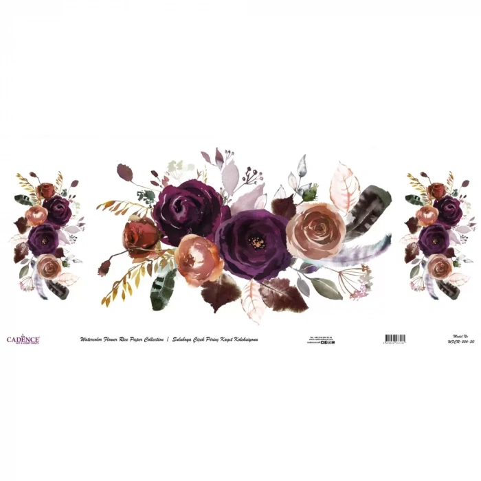 SULUBOYA ÇİÇEK PİRİNÇ KAĞIT KOLEKSİYON BEYAZ ZEMİN WFCR-004 90X214